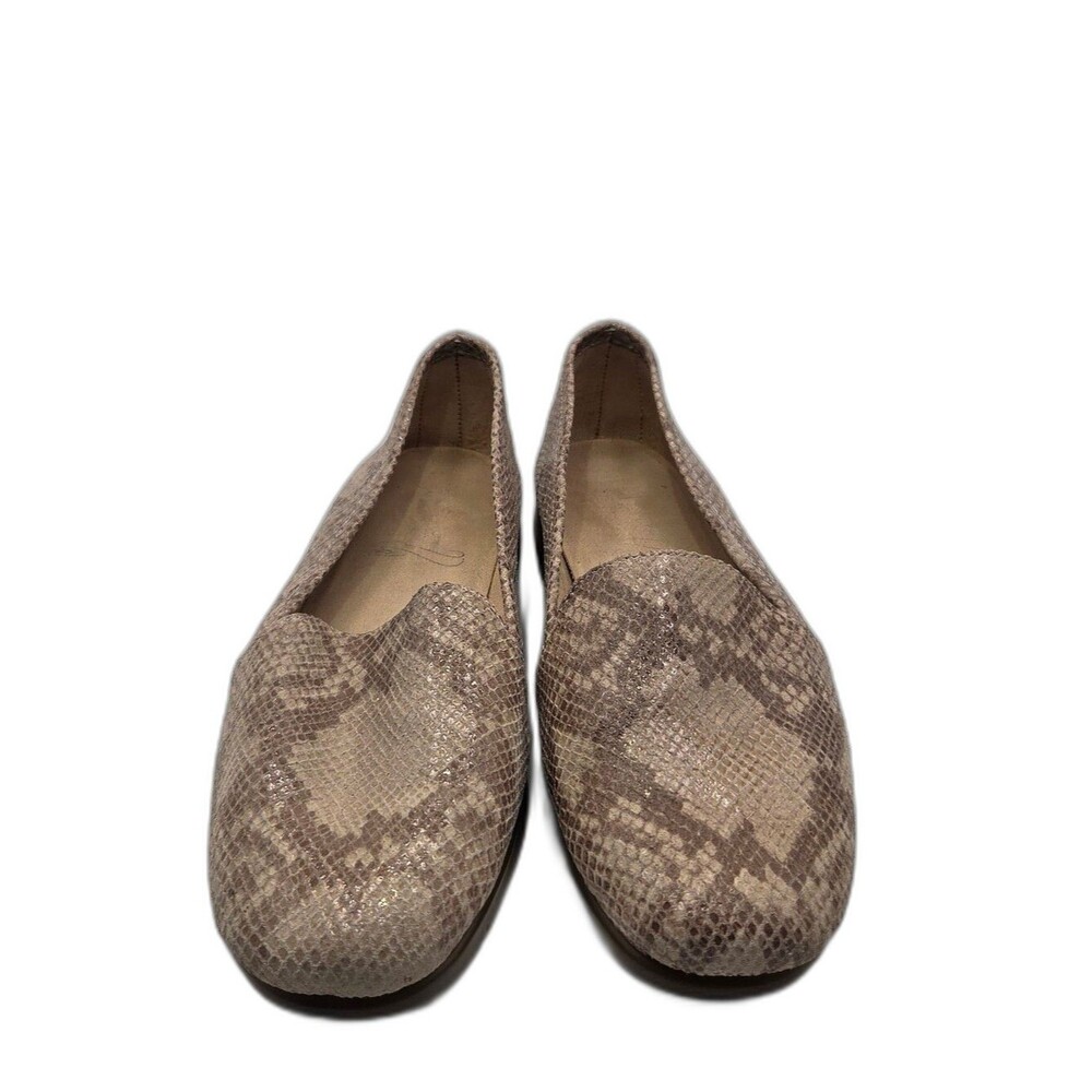 Aerosoles Fame Show Loafers Brown/Natural Snakeskin Print Leather Size 12M